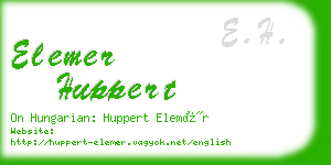 elemer huppert business card